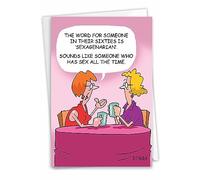 NobleWorks - Divertida tarjeta de felicitación de cumpleaños número 60 con sobre de 5 x 7 pulgadas (1 tarjeta) Bday Sexagenarian C3645BDG