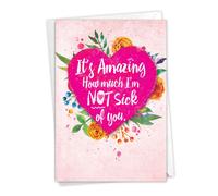 NobleWorks - Funny Anniversary Greeting Card - Romantic Spouse Humor Married Couples Anniversary Notecard - Not Sick of You C6857ANG