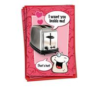 NobleWorks Paquete de 3 divertidas tarjetas de felicitación para el día de San Valentín con sobres (1 diseños, 3 cada uno) Want You Inside Me C2138VDG-C3x1