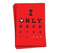 NobleWorks Paquete de 3 divertidas tarjetas de felicitación para el día de San Valentín con sobres (1 diseños, 3 cada uno) Eyes For You C6769VDG-C3x1