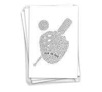 NobleWorks - Paquete de 3 tarjetas de felicitación de agradecimiento (entrenador) con sobres (1 diseño, 3 de cada uno) guante de béisbol C3124TYG-C3x1