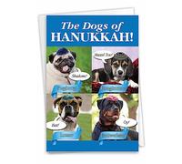 NobleWorks "perros de Hanukkah: Humor Tarjeta de felicitación de Hanukkah con sobre (c2547hkg)
