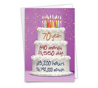 NobleWorks - Tarjeta de 70 cumpleaños divertida - Tarjeta de notas de humor de 70 años, celebración de cumpleaños de hitos - Número de tiempo del año 70 C9094MBG