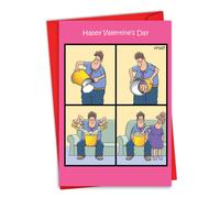 NobleWorks - Tarjeta de felicitaciσn de amor de pavo real para el dνa de San Valentνn con sobre de 5 x 7 pulgadas (1 tarjeta) Holiday Fancy Feath