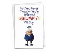 NobleWorks Tarjeta de felicitación de cumpleaños histérica con sobre de 5 x 7 pulgadas (1 tarjeta) Bday Grumpy Old Guy C10067BDG