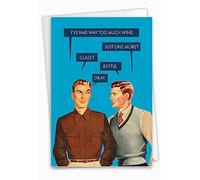 NobleWorks Tarjeta de felicitación de cumpleaños humorística con sobre de 5 x 7 pulgadas (1 tarjeta) One More Bottle-Men C7857BDG