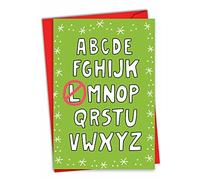 NobleWorks Tarjeta de felicitación de Navidad con 5 x 7 pulgadas con sobre (1 tarjeta) Noel Time C7629XSG