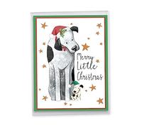 NobleWorks Tarjeta de felicitación de Navidad grande de 8.5 x 11 pulgadas con sobre (paquete de 1) grande Jumbo Merry Christmas Holiday Merry Little Pups J10163XSG
