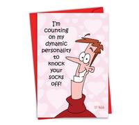 NobleWorks - Tarjeta divertida para el dνa de San Valentνn - Tarjeta humorνstica de amor de San Valentνn con sobre (1 tarjeta) - Personalidad din