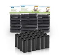 Nobleza 1080 PCS Bolsas Caca Perro, Bolsas Excrementos Perros, 23 * 32cm Portátil (72 Rollos, 15 por Rollo) Poop Bags, Adecuado Salir de Casa, Negro