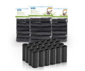 Nobleza 1080 PCS Bolsas Caca Perro, Bolsas Excrementos Perros, 23 * 32cm Portátil (72 Rollos, 15 por Rollo) Poop Bags, Adecuado Salir de Casa, Negro