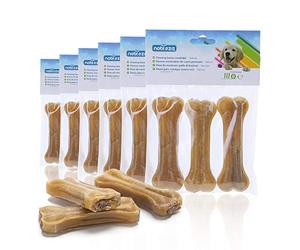 Nobleza - 18 Pcs Hueso Prensado para Perros Fortalecedor de Dientes Stick Dental Dog Snack, Hueso de Nudillos de Cuero Crudo, Hueso para morder, 10cm