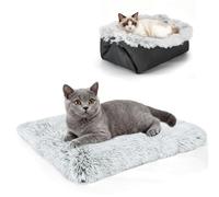 Nobleza 2 en 1 Cama para Gatos y Perros Pequeños - Manta Esponjosa y Lavable con Base Antideslizante, 50 * 60cm, Gris