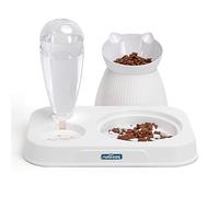 Nobleza-2 En 1 Comedero para Gatos,Bebedero Automático para Gatos,500ml Dispensador Automático Tazones para Mascotas Pequeños,15°Gatos Elevado,Cuenco Slow Food