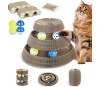 Nobleza - 2 Pack Magic Arch Bridge Rascador para gatos, 2 en 1 Cat Rascador con Campana, Plegable Cómodo Gato Scratcher Durable Reciclable, Juguete Inteligente, 18,9 x 5,6 x 7,2 cm