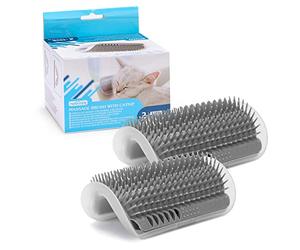 Nobleza 2 Piezas Cepillo de Masaje Esquina para Gatos, Cepillo de Pelo de Gato con Hierba Gatera, para Gato de Pelo Corto y Largo