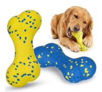 Nobleza 2 Piezas Juguete Mordedor para Perros, Hueso Juguetes para Perros Resistentes y Duraderos, Juguete Perro Indestructible Limpieza Dental para Mascotas Cachorros, Azul y Amarillo