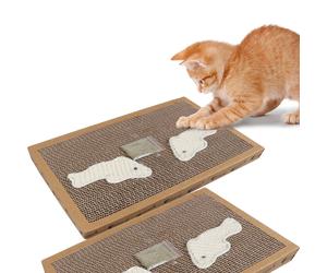 Nobleza - 2* Rascador de cartón para gatos. Alfombrilla con Catnip. 38.2*24.5*4cm