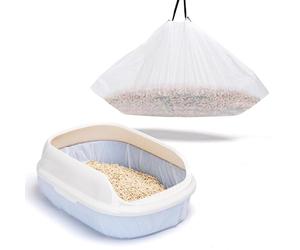 Nobleza 20 Bolsas Sanitarias, Bolsas Arenero Para Gatos, Forro Para Bandeja de Arena con CordóN, Para Bandejas Sanitarias Medianas y Grandes 79 x 45 CM