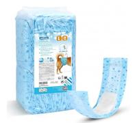 Nobleza 20 Unidades Pañales Perro Macho Desechables Talla L (44-66cm) - Antifugas 360 con Núcleo de Gel - Fajas para Incontinencia y Marcado - Cierres Ajustables Sin Tirones