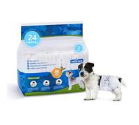Nobleza 24x Pañales para Perros Desechables Hembra Cachorro Entrenamiento Pañales Súper Absorbente Envolturas para Mascotas Paquete de 24 Cintura 25-45CM ,M