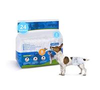 Nobleza 24x Pañales para Perros Desechables Hembra Cachorro Entrenamiento Pañales Súper Absorbente Envolturas para Mascotas Paquete de 24 Cintura 22-40CM ,S