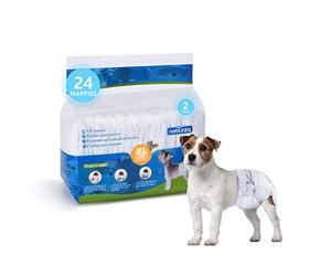 Nobleza 24x Pañales para Perros Desechables Hembra Cachorro Entrenamiento Pañales Súper Absorbente Envolturas para Mascotas Paquete de 24 Cintura 33-53CM ，XL