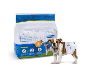 Nobleza 24x Pañales para Perros Desechables Hembra Cachorro Entrenamiento Pañales Súper Absorbente Envolturas para Mascotas Paquete de 24 Cintura 30-50CM ，L