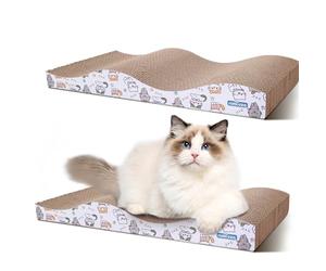 Nobleza - 2PCS Rascador Gatos con Hierba Gatera Alfombrillas de Cartón Rascador, Gato Carton con Catnip para Cama y Sofá
