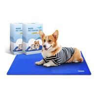 Nobleza 2X Alfombrilla refrescante para Mascotas Grandes. Auto refrigerante No tóxico. Ideal para para Perros, Gatos en Verano. 65 * 50 cm, Color Azul, M