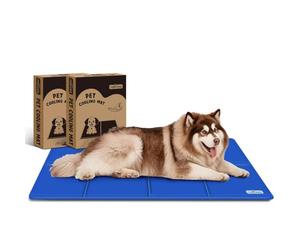 Nobleza 2X Alfombrilla Refrescante para Perros Extra Grandes, 140 * 90cm, Auto Refrigerante No Tóxico, Cama Ideal para Perros en Verano, XXXL, Azul