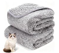 Nobleza 2X Manta Gato, Manta de Felpa para Perros Pequeñas, 80 x 80 cm, Súper Suave, Reversible, Lavable a Máquina, Gris Claro