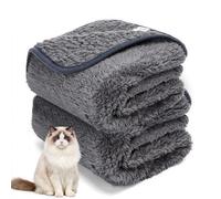 Nobleza 2X Manta Gato, Manta de Felpa para Perros Pequeñas, 80 x 80 cm, Súper Suave, Reversible, Lavable a Máquina, Gris