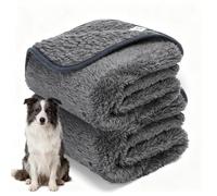 Nobleza 2X Manta Perro, Manta de Felpa para Perros Pequeñas y Medianos, 120 x 100 cm, Súper Suave, Reversible, Lavable a Máquina, Gris