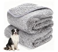 Nobleza 2X Manta Perro, Manta de Felpa para Perros Pequeñas y Medianos, 120 x 100 cm, Súper Suave, Reversible, Lavable a Máquina, Gris Claro