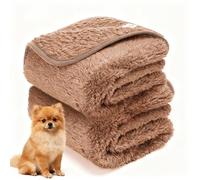 Nobleza 2X Manta Perro Pequeña, Manta de Felpa para Gatos, 100 x 80 cm, Súper Suave, Reversible, Lavable a Máquina, Marrón