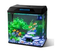 Nobleza - 30L Acuarios y Peceras Completas, Peceras de Cristal con Sistema de Filtrado Integrado e Iluminación LED, Acuarios de Iniciación, Negro