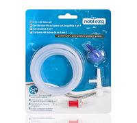 Nobleza 4-en-1 Accesorios Bomba de Aire para Acuarios, 2m x 4mm Manguera de Tubo de Oxígeno, 1 x VáLvula de RetencióN, 1 x Grifo en T, 1 x Piedra Porosa
