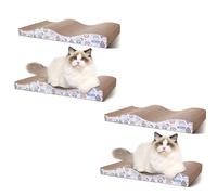 Nobleza - 4PCS Rascador Gatos con Hierba Gatera Alfombrillas de Cartón Rascador, Gato Carton con Catnip para Cama y Sofá