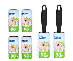 Nobleza 540 Hojas Quitapelos y Rodillos, Rodillo Quitapelusas, Rodillo Quitapelos Adhesivo Extra para Ropa, Pelo de Perro, pelos de Gato, 6 Rodillos + 2 Mangos