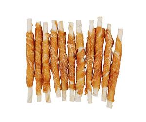 Nobleza - 600g Snack Perro Palitos de Piel de Buey Enrollados con Pollo Deshidratado, Ricos en Proteínas y Bajos en Grasas - 12cm