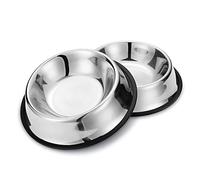 Nobleza - 66 Pack Cuenco para Perros de Acero Inoxidable, Antideslizante Tazón, con Base de Goma para Perros Medianos/Grandes 22.5 CM