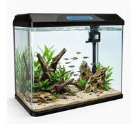 Nobleza Acuario Cristal 54L con Filtro y Luz LED Kit Iniciación Negro