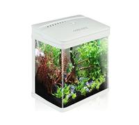 Nobleza - Acuario de Cristal con Cubierta y Luces LED. Sistema de Filtro de 7 litros. Color Blanco