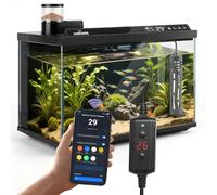 Nobleza Acuario Inteligente 30L con Calentador 50W - Control por App, Sistema de Triple Filtración, Alimentación Remota y Drenaje Automático de un Toque - Negro