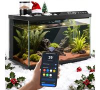 Nobleza Acuario Inteligente 30L con Control por App, Triple Filtración, Alimentación Remota y Drenaje Automático de un Toque - Color Negro