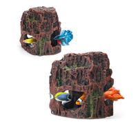 Nobleza Adorno de resina para acuario, casa de peces decorativa, cueva, casa de madera, decoración para peceras pequeñas y medianas