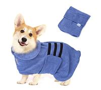 Nobleza Albornoz para Perros con Velcro, Superabsorbente y de Secado rápido, Albornoz de Microfibra para Todos los Gatos y Perros, Toalla Suave para Perros (M Azul)