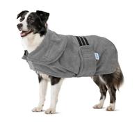 Nobleza Albornoz para Perros con Velcro, Superabsorbente y de Secado rápido, Albornoz de Microfibra para Todos los Gatos y Perros, Toalla Suave para Perros (L Gris)