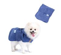 Nobleza Albornoz para Perros con Velcro, Superabsorbente y de Secado rápido, Albornoz de Microfibra para Todos los Gatos y Perros, Toalla Suave para Perros (S Azul)